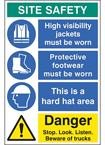 Caledonia Signs 58036 Site Safety Board, 600 mm x 900 mm