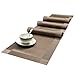 U'Artlines Compatible Placemats Table Runner, 1 Piece Champagne Crossweave Woven Vinyl Table Runner Washable 30x180cm