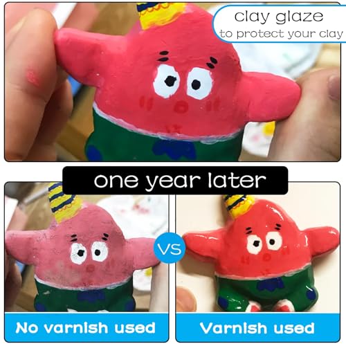 50 ml self-hardening clay varnish, the clay varnish prevents cracking of clay, scratches and abrasions on clay pots and can also have a glossy glaze effect (gloss)