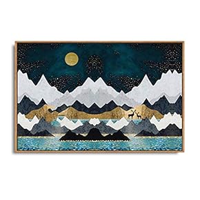 Framed Home Artwork Abstract Mountain Nature Scenery for...