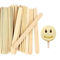 Acerich 200 Pcs Craft Sticks Ice Cream Sticks Wooden Popsicle Sticks 4-1/2" Length Treat Sticks Ice Pop Sticks