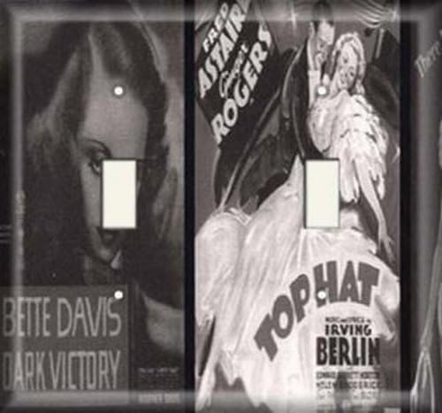 Double Light Switchplate Cover - Old Movie Posters
