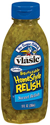 Vlasic Squeezeable Homestyle Pickle Relish, Sweet, No Sugar Added, Keto Friendly, 9 Ounce (Pack of 8)