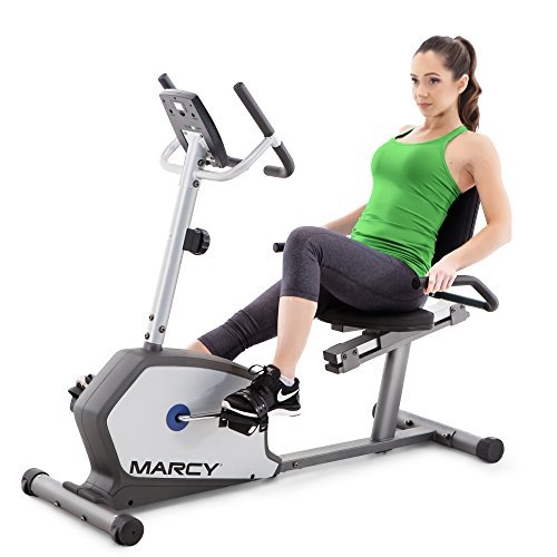 Marcy Recumbent Exercise Bike with Adjustable Seat and 8 Resistance