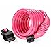 Etronic Bike Lock M6, Cable Lock 6 Feet Long Coiled Security Resettable Combo Combination Lock Bicycle Lock with Mounting Bracket