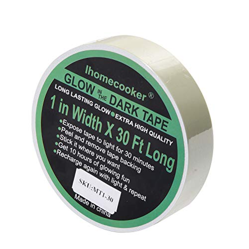 Glow in The Dark Tape 30' ft Length x 1 Inch Wide, Premium Quality Non-Toxic, 12 Hour Glow. Sticks Easily & Waterproof. Perfect for Home and Office use. - Thumbnail 5