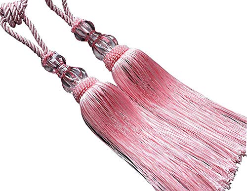 BTMB 1 Pair Window Curtain Tie Tassel Curtain Holdbacks Ball Tiebacks Buckle Fastener for Home Decor (Pink) - Thumbnail 3