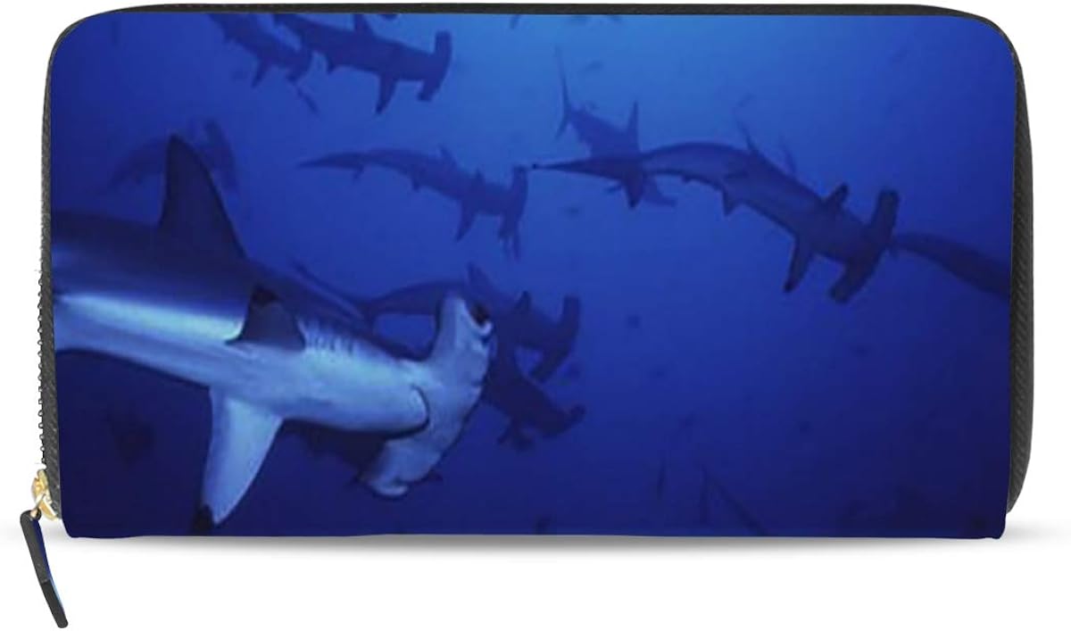 SLHFPX Womens Wallets Sea Turtle Coral Leather Zipper Travel Wallets Large Clutch Purse