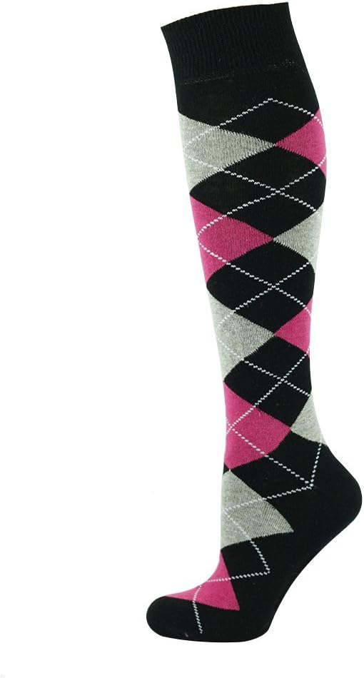 MysocksKnee High Socks for Women and Men - Breathable Combed Cotton Seamless Toe Argyle Unisex Long Socks - Casual Knee Length Golf Socks