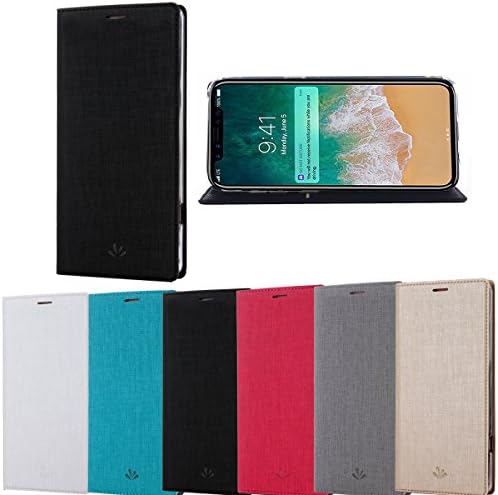 Iphone X case,Premium Leather Flip Wallet Case with Kickstand Card Slot Hidden Magnetic TPU Bumper Full Body Protective Thin Cover for IphoneX (Black)
