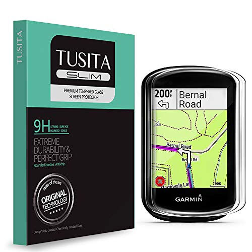 [2-Pack] TUSITA Tempered Glass Screen Protector Bundle for Garmin Edge 530 830 - HD Clarity Protective Film - Cycling Computer GPS Accessories