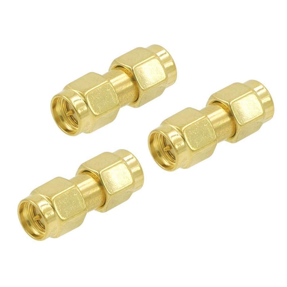 Photo 1 of VCE SMA Male to SMA Male Connectors 3-Pack, RF Coaxial Adapter SMA Male Coupler for Antenna, Radio, WiFi, HT