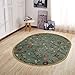 Machine Washable Floral Leaves Design Non-Slip Rubberback 5x7 Traditional Area Rug for Living Room, Bedroom, Kitchen, 5' x 6'6