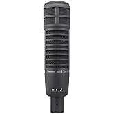 Electro-Voice RE20-BLACK Dynamic Broadcast Announcer Microphone | For Podcasting, Sound Engineering, and Music Production Black