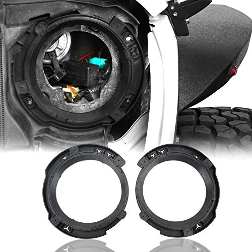 u-Box 7 inch Headlight Mount Retaining Bracket Ring Replacement w/ 3 Plastic Studs for Jeep JK Wrangler 07-18