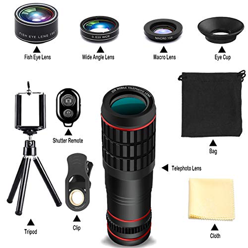 image for DDcafor Phone Camera Lens Kit, 20X Telephoto Lens with Tripod, Shutter