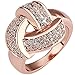 BOHG Jewelry Womens 18K Rose Gold Plated CZ Celtic Trinity Love Knot Promise Eternity Ring Wedding Band Size 8