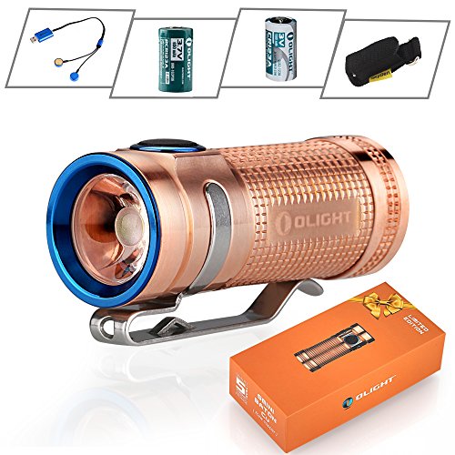 Bundle: Olight S MINI Cree XM-L2 Cool White 550 lumens copper Flashlight Side-Switch EDC Flashlight Limited Version Smini with UC charger and 16340 Rechargeable battery (S mini CU (RAW COPPER))