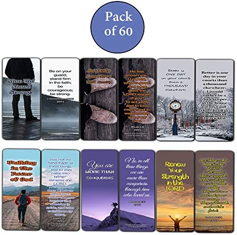 Devotional Bible Verses for Men Bookmarks (60 Pack) - Perfect Giveaways for Sunday School and Ministries Designed to Inspire Men - Image 3