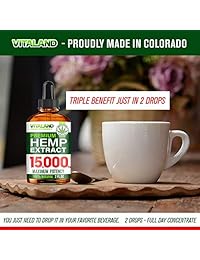 Hemp Oil for Stress & Anxiety Relief 15000 MG - High Bioavailability - 100% Natural - Made in USA - Anti-Inflammatory, Hip & Joint Support - Calm Sleep & Mood Support - Omega 3, 6 & 9
