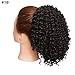 Kaneles Afro Black Kinky Curly Ponytail Extensions for Black Women Synthetic Puff Drawstring Hairpieces Wig Natural as Human Hair (Black-1b#)