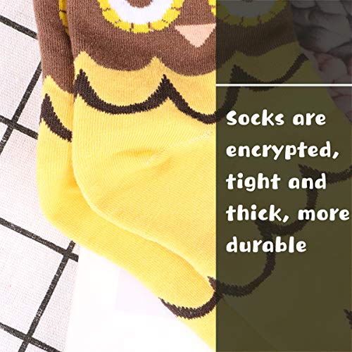 WOSTOO-Damen-Socken-6-Paar-Socken-Damen-suesse-Interessante-Tier-Charakter-Papagei-Funny-Crew-Socken