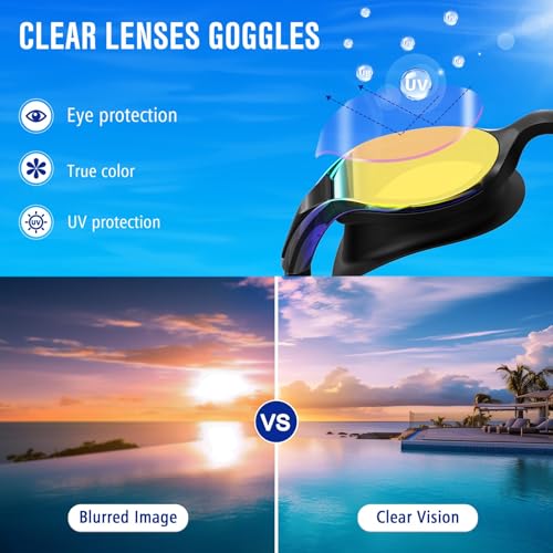 Ambienden Gafas Natacion Hombre Mujer | Impermeables Antivaho VisióN Clara Gafas Natacion Adultos Juventud General | Gafas Piscina Profesionales Con Puente Nasal Suave