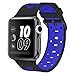 Compatible Apple Watch Band 44mm (Series 4) / 42mm (Series 1/2/3), Alritz Silicone Sport Strap Replacement for Apple Watch Series 4/Series 3/Series 2/Series 1/Nike+, Black Blue