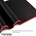 VIPAMZ Large Mouse Pad Gaming Mousepad Black with Red Stitched Edges 36