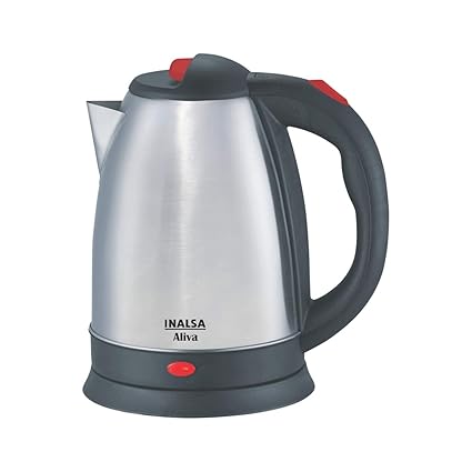 Inalsa Aliva 1500 Watt Electric Kettle in 1.5-Litre (Black/Silver)