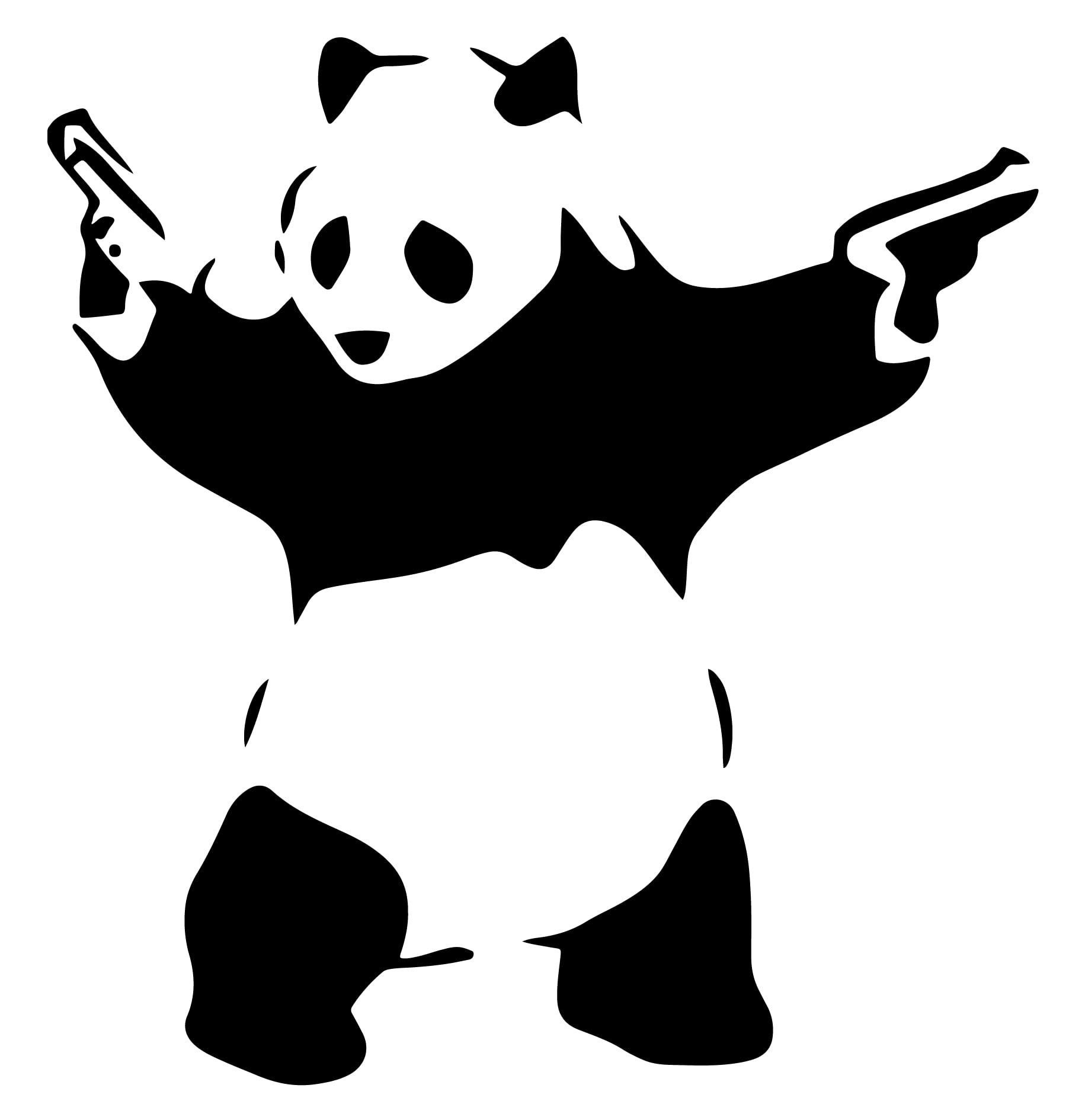 Banksy Bad Panda Graffiti Funny Symbol Funny Bumper Sticker Car Van Bike Sticker Decal Free P&P