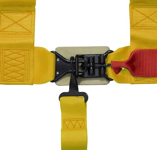 STV Motorsports 5 Point Harness Set - 2" Pads - Universal H-Type - Bolt In - Latch and Link Quick Release - for Off-Road, UTV, Trucks, Side by Side (SINGLE) (Yellow)