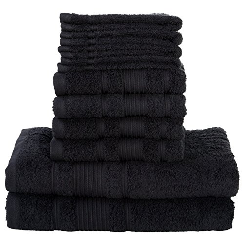 8 Piece Towel Set | Premium Quality Luxury Turkish Towels 2 Bath Towels, 2 Hand Towels, 4 Washcloths - BLACK - Thumbnail 2