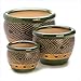 Gifts & Decor Ceramic Jade Garden Planters Flower Plant Pot Set, 3-Piece