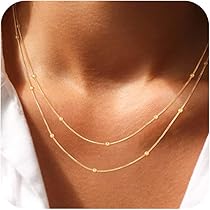 ネックレス・チョーカー Chain Logo Necklace thin Amazon.com: CHESKY Gold Layered Choker Necklace for Women