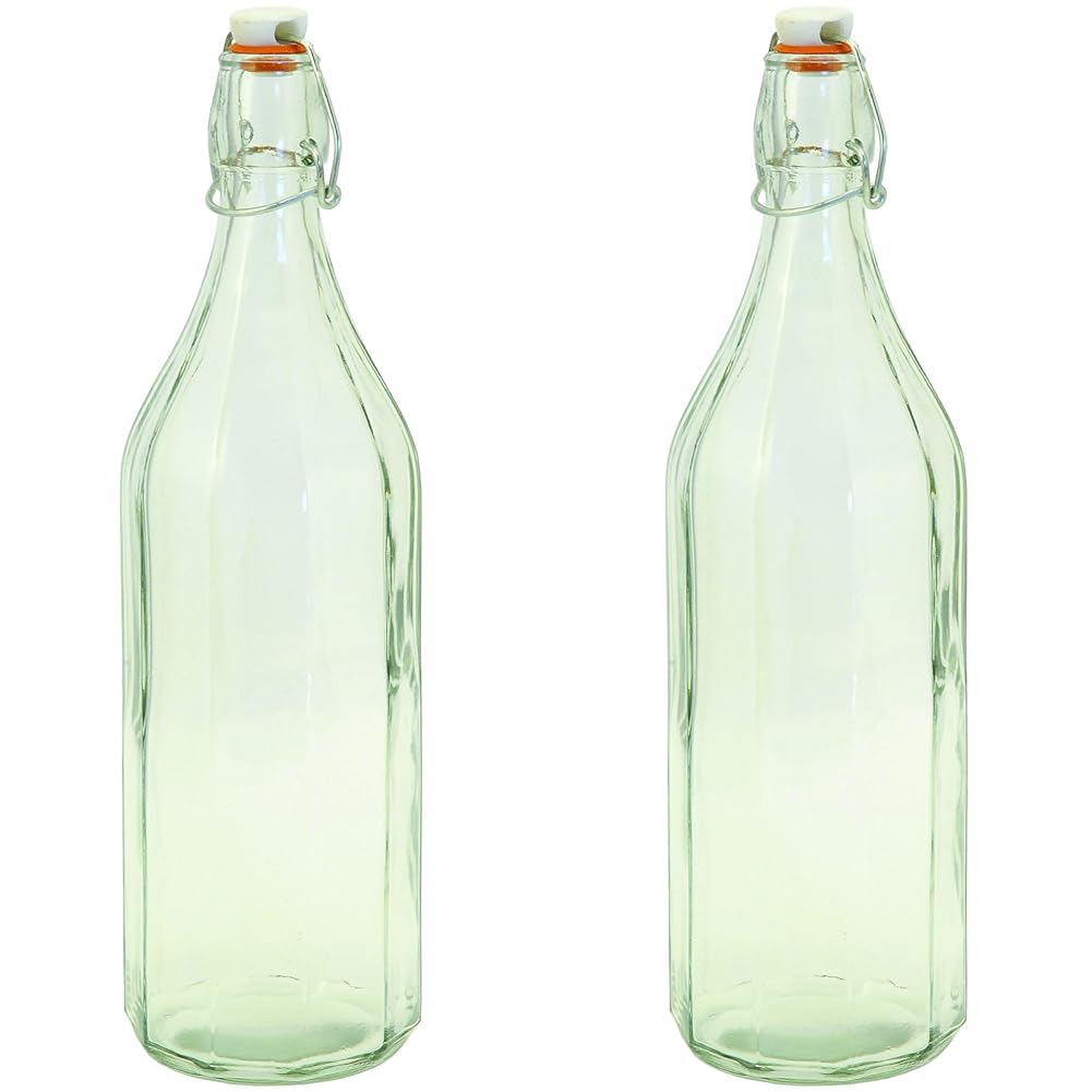 Tala 1000 ml Classic Airtight Lever Arm Preserving/Cordial Bottle, clear (Pack of 2)