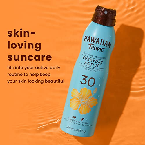 Hawaiian Tropic Everyday Active Clear Spray Sunscreen SPF 30, 6oz