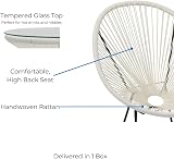 EVRE Goa Coral Bistro Set - 2 Chairs & Glass Top Table for Outdoors view 8