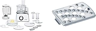 Bosch MCM4100 Kompakt-Küchenmaschine Styline MCM4 (800 Watt, Styline) weiß/anthrazit & MCZ4RS1 Reibscheibeneinsatz grob / Edelstahl