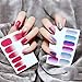 WOKOTO 6 Pieces Shine Nail Art Polish Sticker Tips With 1Pc Nail File Rainbow Adhesive Nail Wraps Decal Strips Manicure Kit For Women