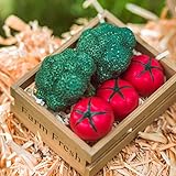 The Queen's Treasures Farm Fresh Paper 18 Inch Doll Vegetable Crate W/2 Broccoli Heads & 3 Tomatoes! Food Kitchen Accessories Fits American Girl Dolls & More. Use Interchangeable Farm Stand