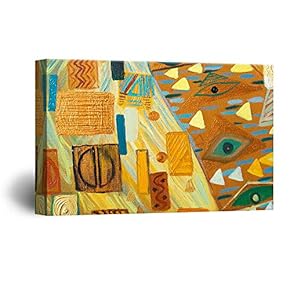 Canvas Wall Art - Abstract Golden Painting Color Composition - Giclee Print Gallery Wrap Modern Home Art Ready to Hang - 12x18 inches