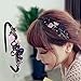 Simsly Crystal Headband with Flower Beaded Metal Hard Headpiece for Women and Girls (Color A) (Type 1)