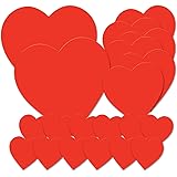 Printed Cardstock Paper Heart Cut Outs 20 Piece Valentine's Day Decorations, 4", 8.5", 12"