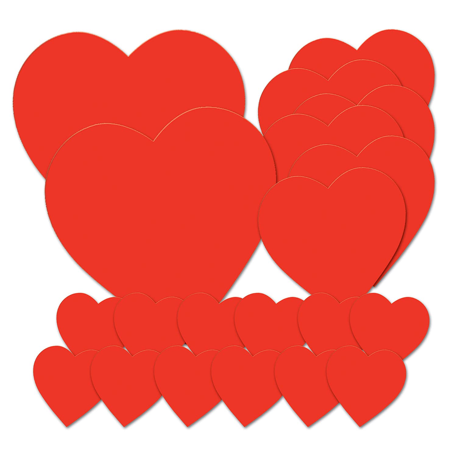 Beistle 77867 Printed Heart Cutouts, Red, Pack of 20
