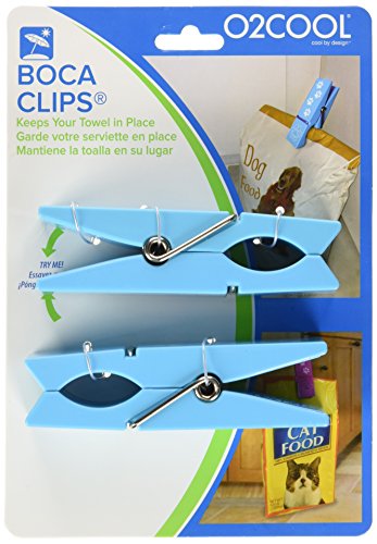 image for Paw Print BocaClips by O2COOL, Blue Beach Towel Holders, Clips, Set of