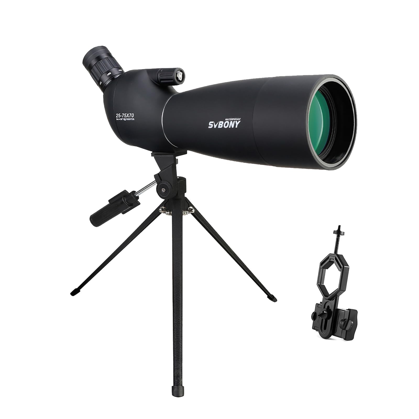 Photo 1 of SVBONY SV28 25-75x70 Spotting Scopes, HD Spotting Scope with Tripod, Long Range Spotter Scope with Phone Adapter for Bird Watching, Target Shooting