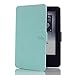 HAOCOO Ultra Slim Leather Smart Case Cover Build in Magnetic [Auto Sleep/Wake] Function for All-New Kindle Paperwhite 2012, 2013, 2015 Versions (Not fit All-New Paperwhite 10th Generation)(Aqua)
