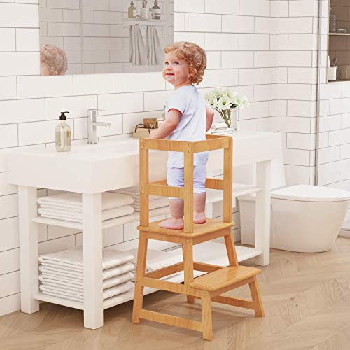 Popin Lover Kitchen Step Stool for Kids and Toddlers with Safety Rail, Kids Step Stool Standing Tower Learning Stool for… - Image 3