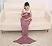 ONEPACK Mermaid Tail Crochet Blanket,Handmade Mermaid Blanket for child,Super Soft Comfortable Suitable for All Seasons Sleeping Reading Watching Working Sofa Camping Blankets(Child,56